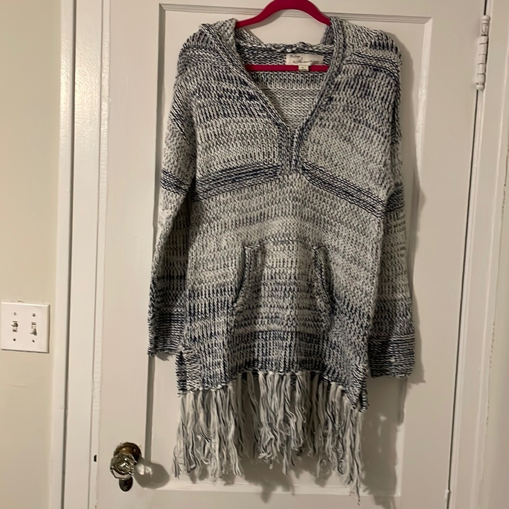 Vintage Havana hooded fringed sweater